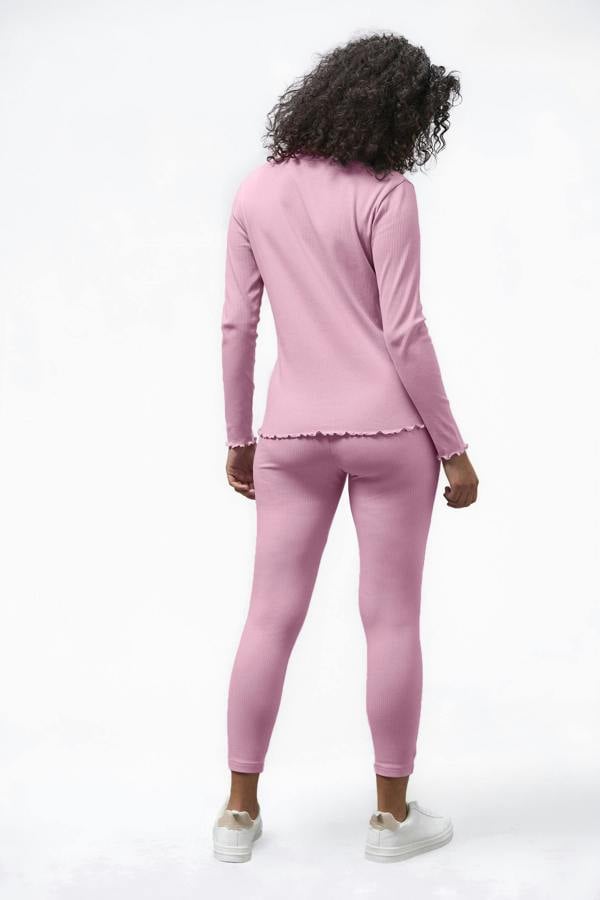 ENORSIA Lettuce Hem L/S T-shirt & Leggings Co-order Sets