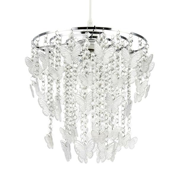 Modern Butterfly Inspired Pendant Shade with Cascading Acrylic Strands Image 1