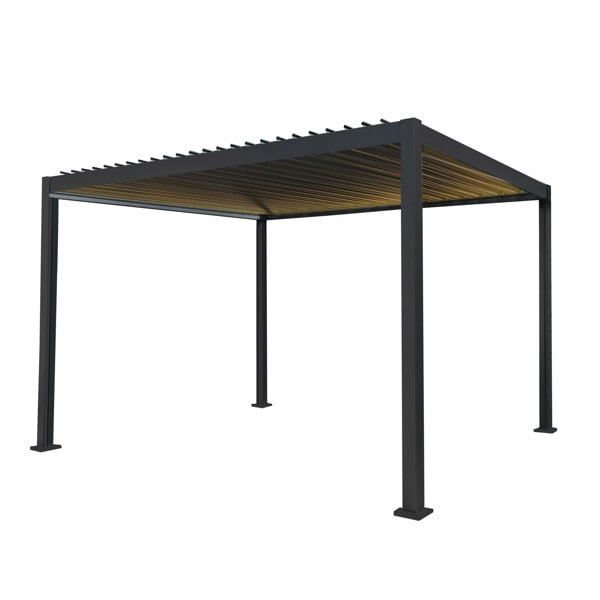 Jardi Anthracite Aluminium Pergola With LED Lights - 3m x 4m