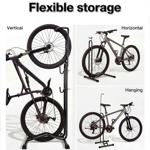 MONVELO Bike Rack Floor Stand Bicycle Parking Freestanding Storage Outdoor Black