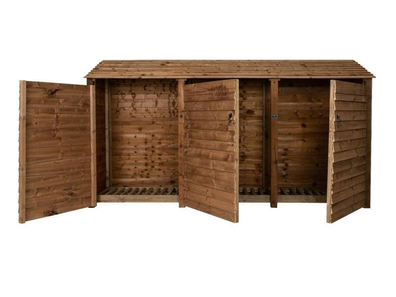 Arbor Garden Solutions Wooden Log Store with Doors W-335cm, H-126cm or 180cm, D-88cm - Brown Finish