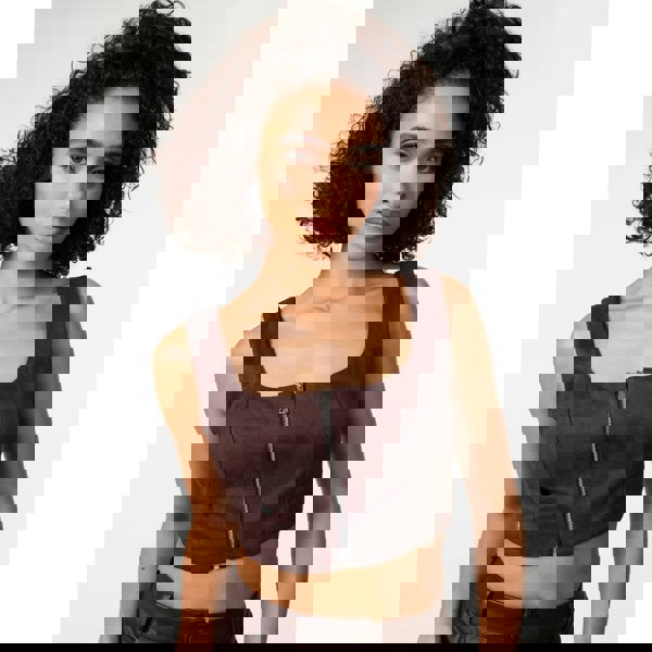 Pink Vanilla Bra Cup Suede Top