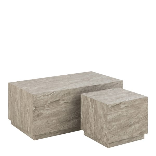 Furniture To Go Dice Coffee Table Set in Grey Marble Effect