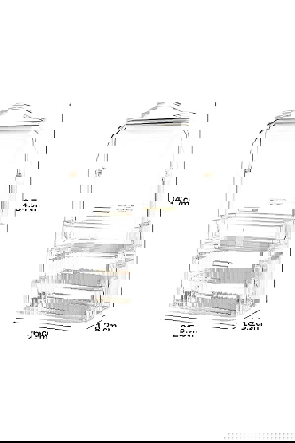 Living and Home Portable Dustproof Cosmetic Desktop Makeup Organizer with Handle