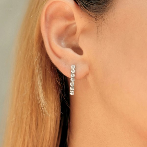 Spero London Sterling Silver Tennis Earring - Single