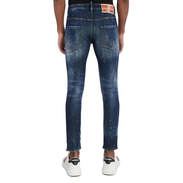 DSQUARED2 Skater Jean Destroyed Reinforced Patch Blue Jeans W34