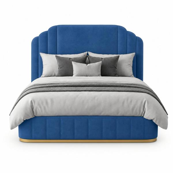 Great British Beds Zurich Divan Bed - Blue Plush
