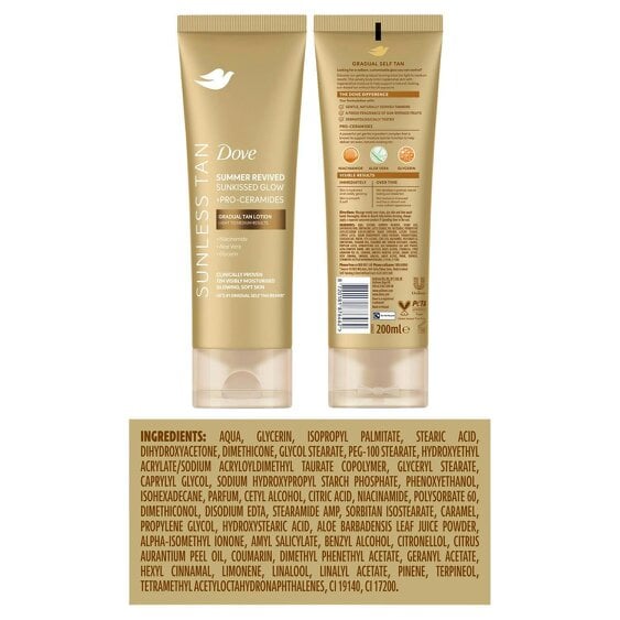 Dove Derma Spa Summer Revived Fair To Medium Skin Body Lotion, 2 Pack of 200ml