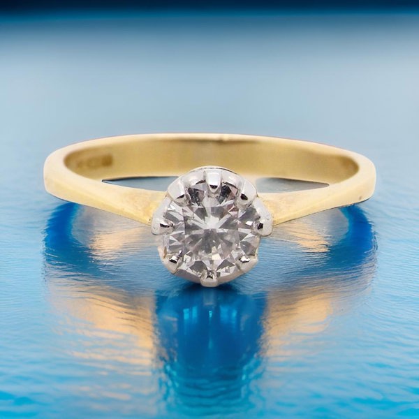 Vintage Tom Solitaire Diamond 18 Carat Gold Ring