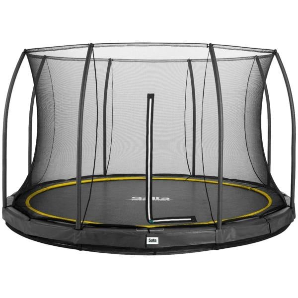 12ft Salta Black Comfort Edition InGround Round Trampoline with Enclosure