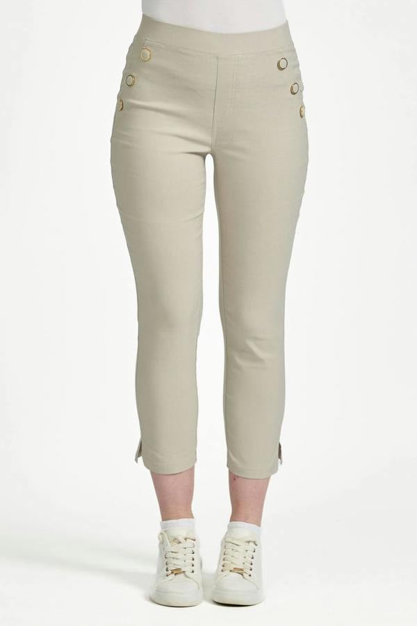 Mudflower Button Detailed Bengaline Stretch Trousers