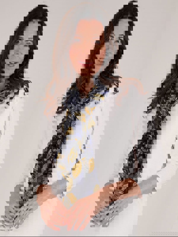 PennyPlain All Over Print Scarf - Navy