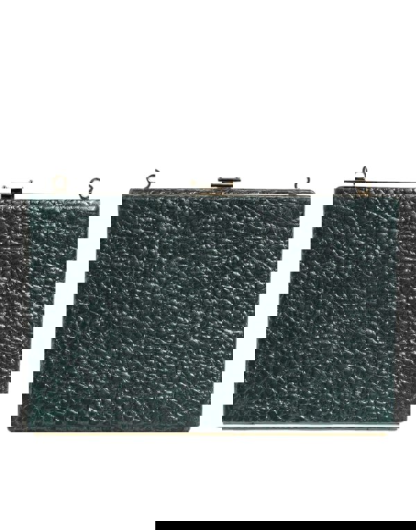 Rectangular Clutch Green Leather