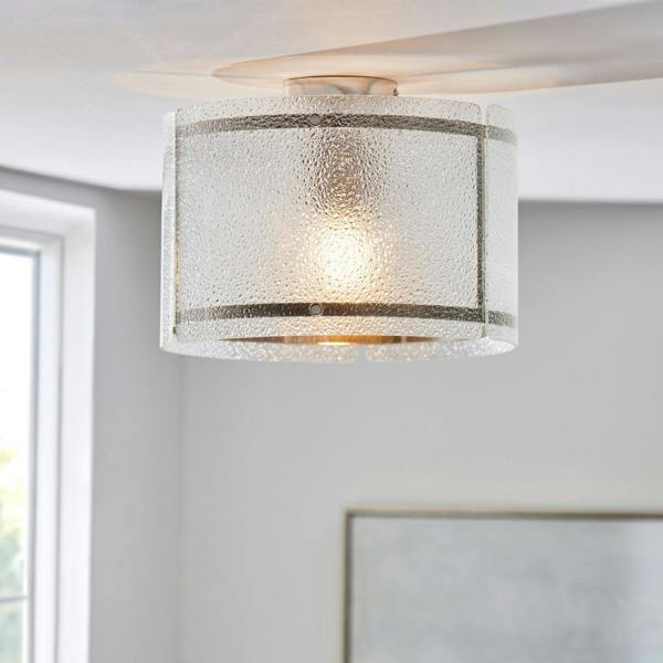 Pagazzi Lighting Traynor Clear And Satin Nickel Flush Ceiling Light