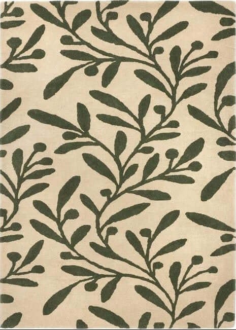The Rugs Cream Rug Floral Design | Elegant Wool Home Decor