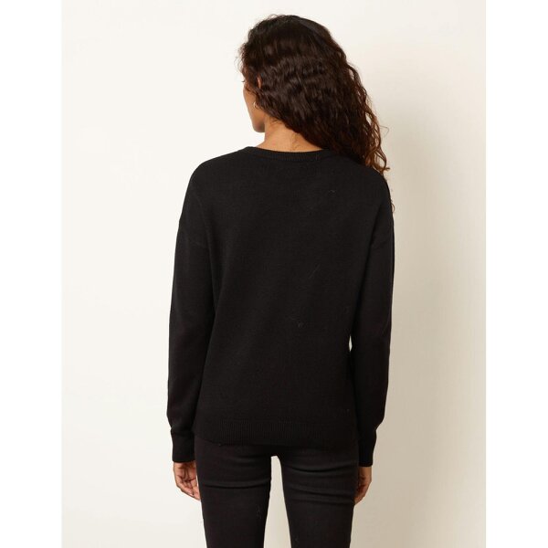 Blue Vanilla Diamante Round Neck Jumper