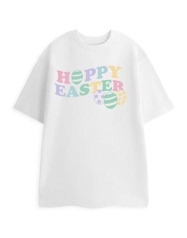 Show Me The Merch Unisex White Hoppy Easter Short Sleeved T-Shirt