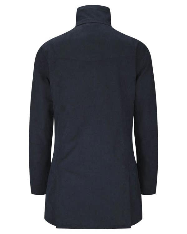 Back view of Hoggs Ladies Struther Field Coat in navy highlighting fitted waist design