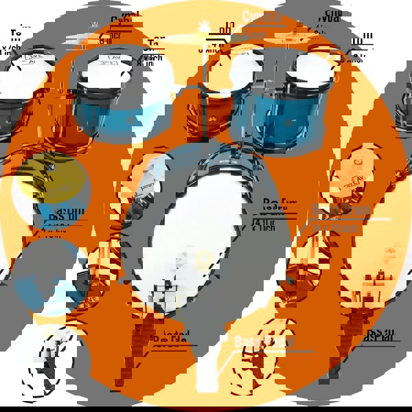 3rd Avenue 3 Piece Junior Drum Kit#colour_Blue