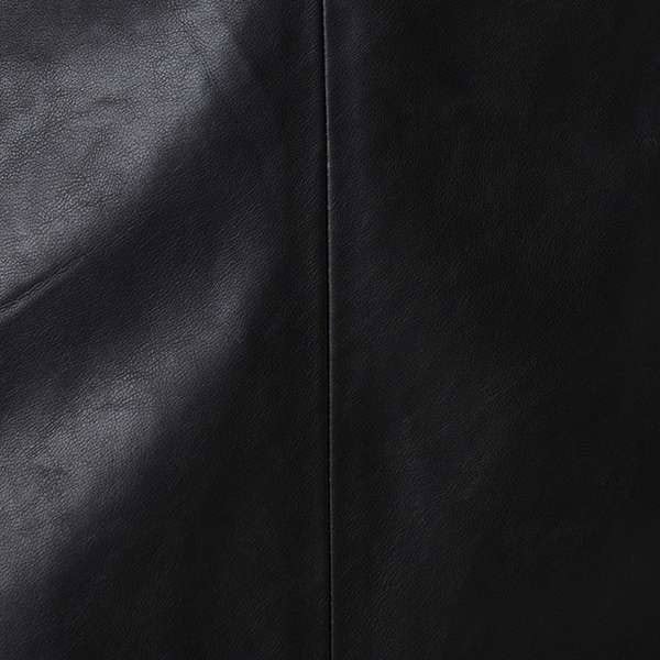 Black | Faux Leather Belted Midi Skirt