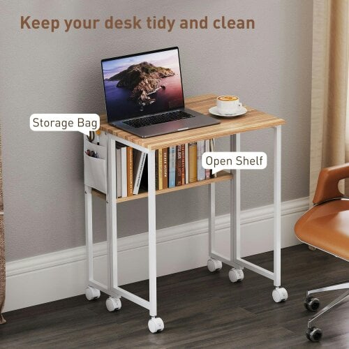 Wyld Haus Noni 63cm Wooden Natural Drop Leaf Writing Desk