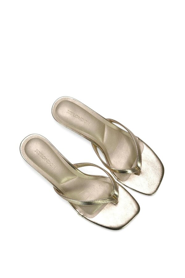 XY LONDON Slip On Flip Flop Kitten Heel Mule Heeled Sandals