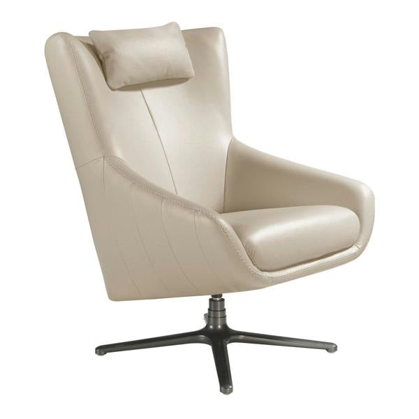 Angel Cerdá Grey Taupe Leather Swivel Armchair 5090