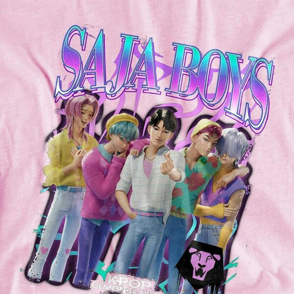 K-Pop Demon Hunters Childrens/Kids Saja Boys Logo T-Shirt - Pink