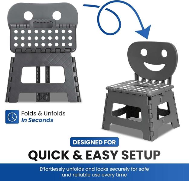 MY DIY PROFESSIONAL PRODUCTS Folding Step Stool-2-in-1 Foldable Chair & Step Stool-Lightweight Step Stools Supporting up to 150kg