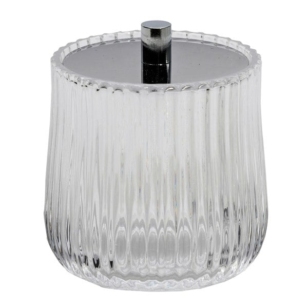 Showerdrape Regent Ribbed Glass Chrome Collection Storage Jar