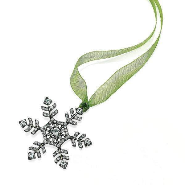 Pia Small Crystal Snowflake Christmas Decoration, Antique Silver-Tone