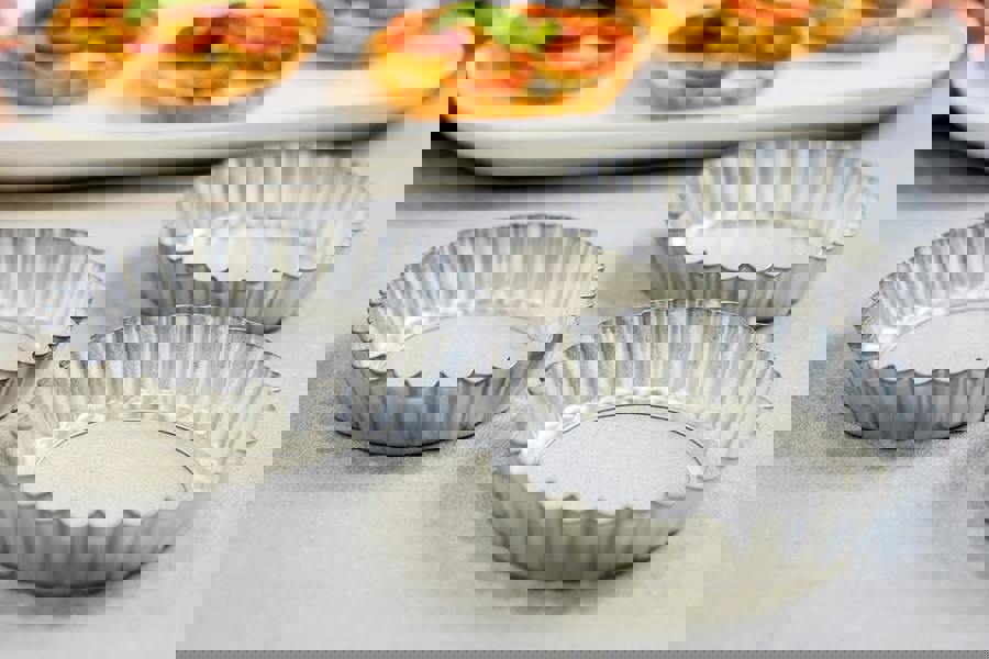 KitchenCraft Set of Six 10cm Loose Base Tart Tins