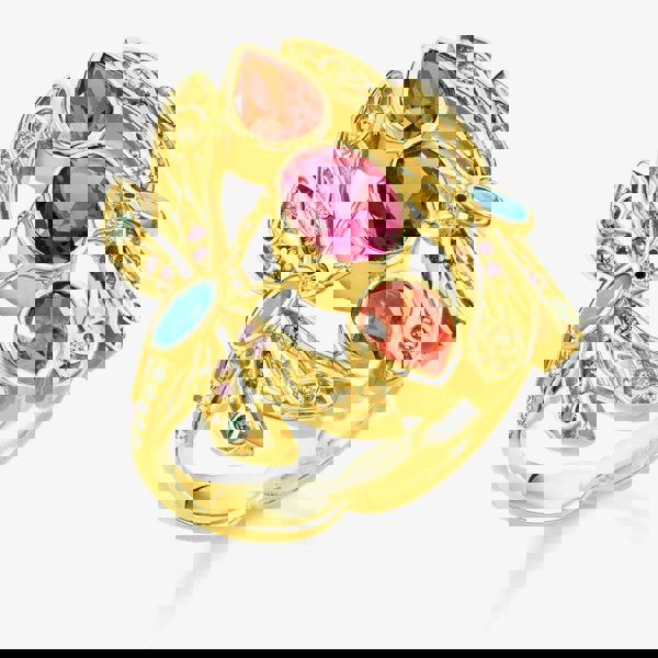 THOMAS SABO Gold Plated Multi-stone Dragonfly Ring TR2228-471-7