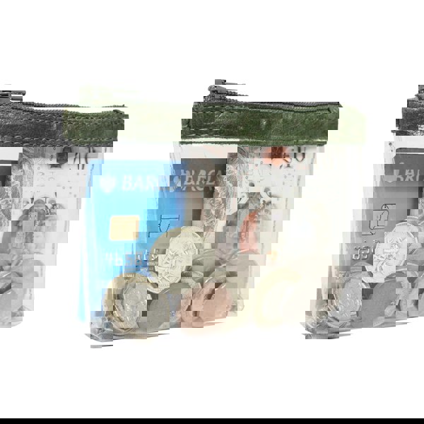 Assots London 'DINAH' Transparent Zip Top Tree Top Green Coin Purse