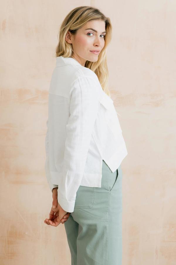Lily & Me Grasslands Linen Blend Jacket White