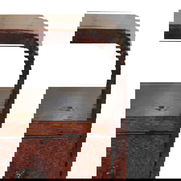 Artisan Furniture Solid Wood Extra Mini Chestnut Curve Open Slot Bedside