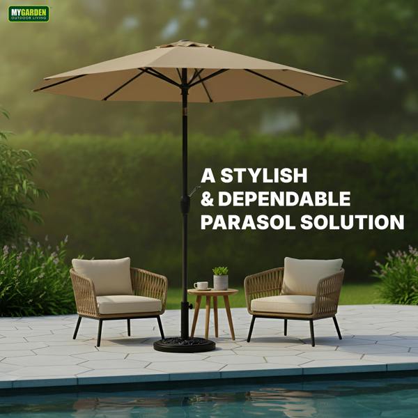 My Garden Outdoor Living My Garden Parasol Base 15kg-Heavy Duty Outdoor Umbrella Stand-Adjustable Knob & Locks Parasols Securely for Patio & Garden