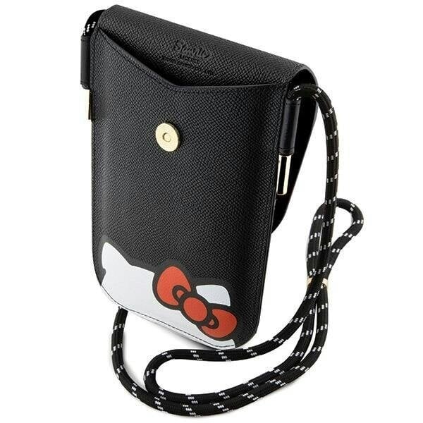 Hello Kitty Leather Hiding Kitty Cord Universal Phone Bag Black - HKOWBPSCKEK