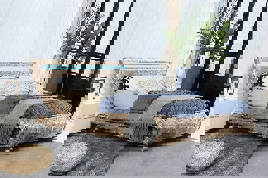 Comfy Living Mallorca Crushed Velvet Bed Frame - Luxurious & Plush Statement Piece for Your Bedroom