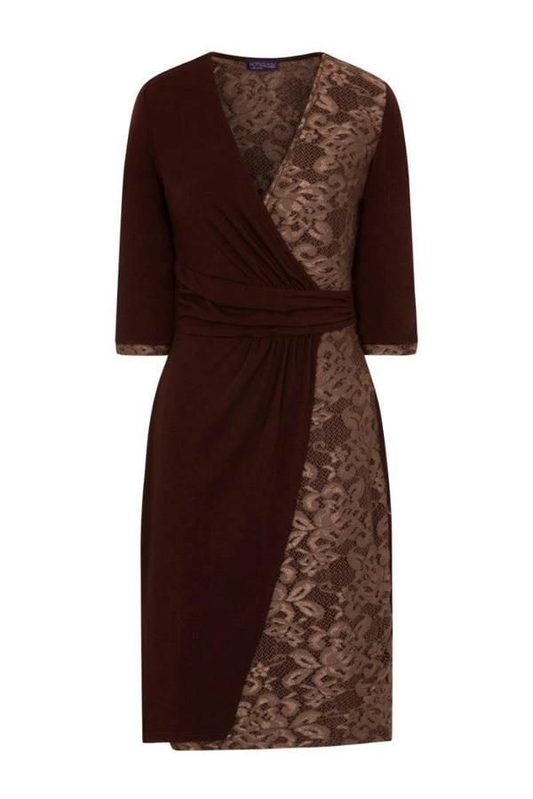 HotSquash Lace Detail Jersey Wrap Dress