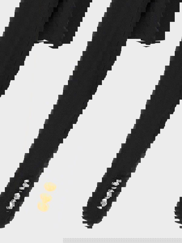 Palm Angels Cropped Blazer Black Gold - Womens