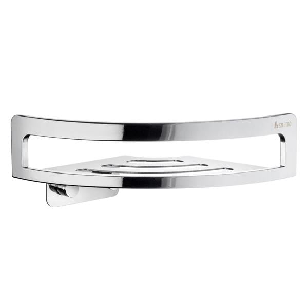 Polished chrome corner shower basket