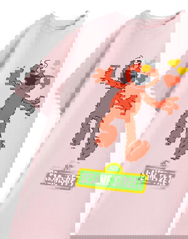 Sesame Street Girls Pink Elmo Hearts Short Sleeved T-Shirt