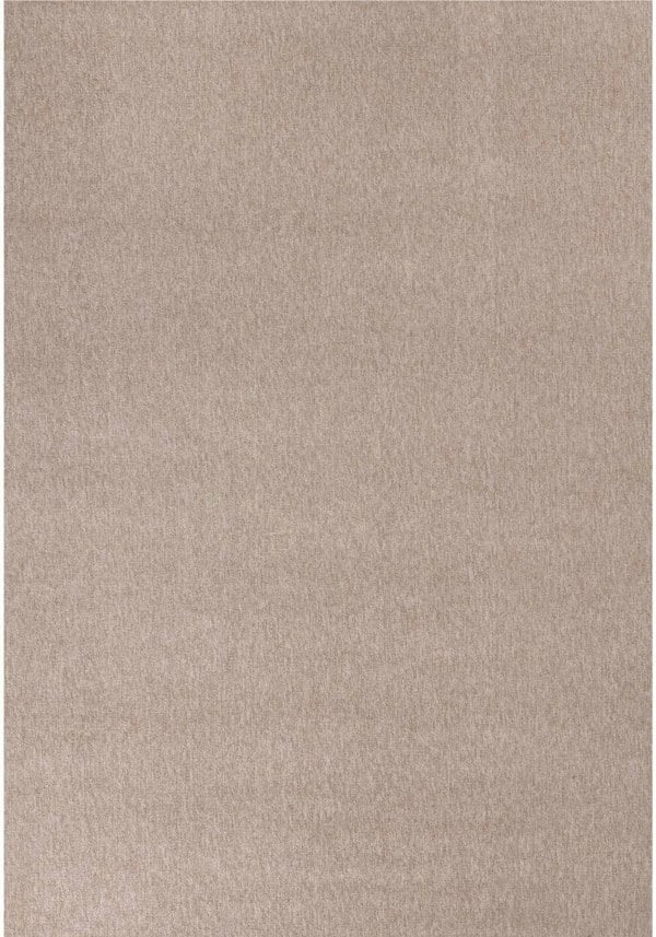Beige Low Pile Area Rug Plain Design non-shedding