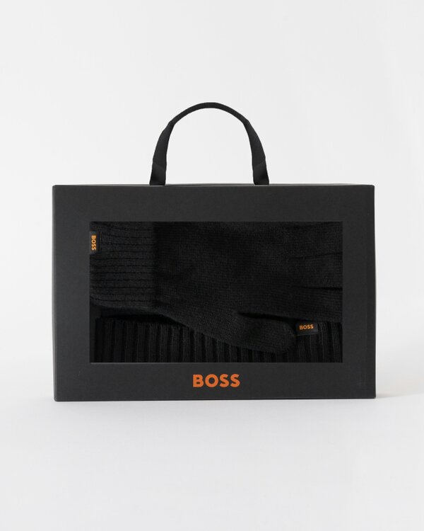 BOSS Orange Mens Kalipso Glove & Hat Set - Black 001