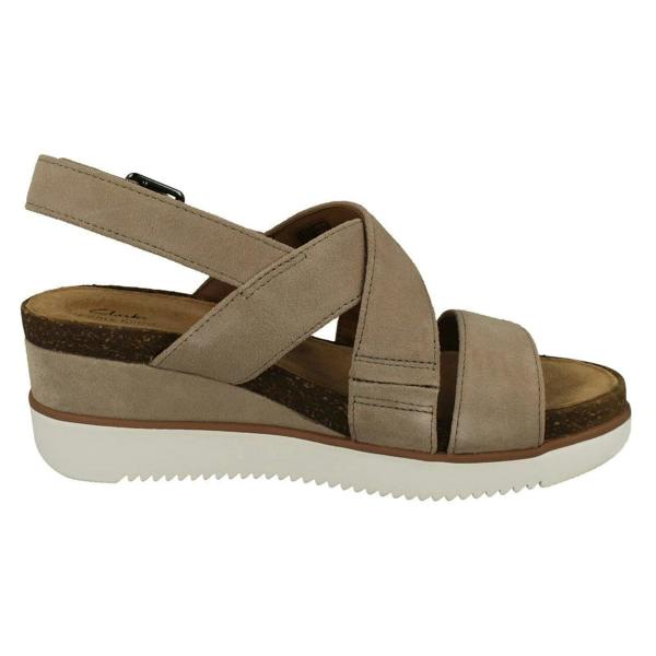 Clarks Ladies Clarks Slingback Wedge Heeled Sandals Lizby Cross