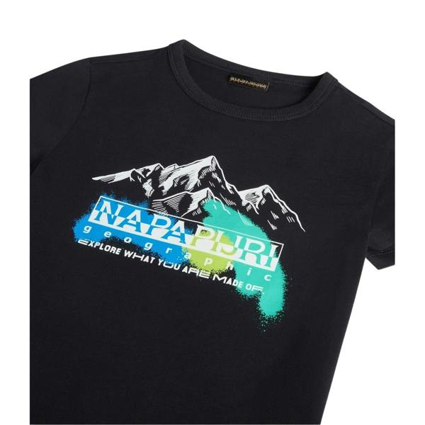 Napapijri Childrens/Kids Graphic Print T-Shirt - Black - 