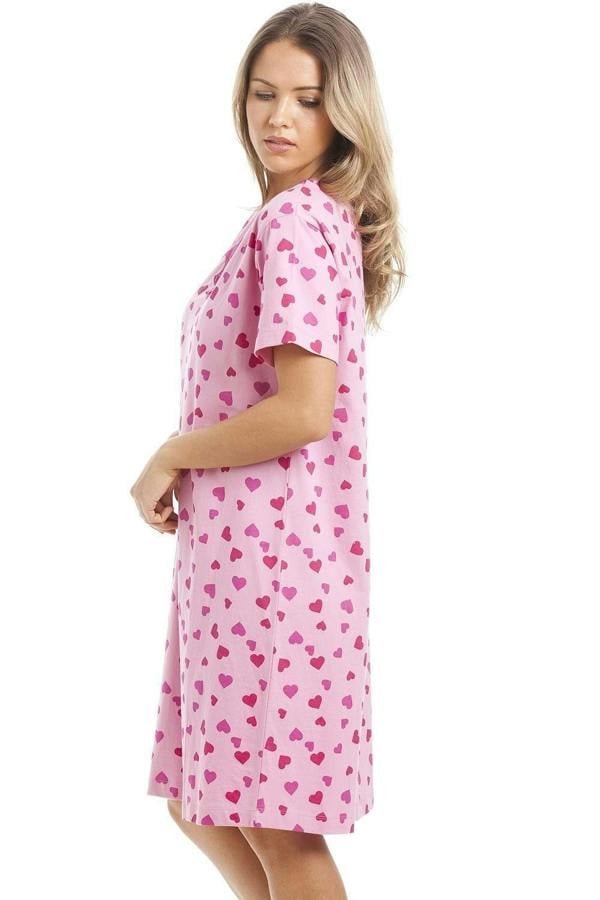 Womens Multi-Coloured Various Print Short Sleeve Cotton Nightshirt