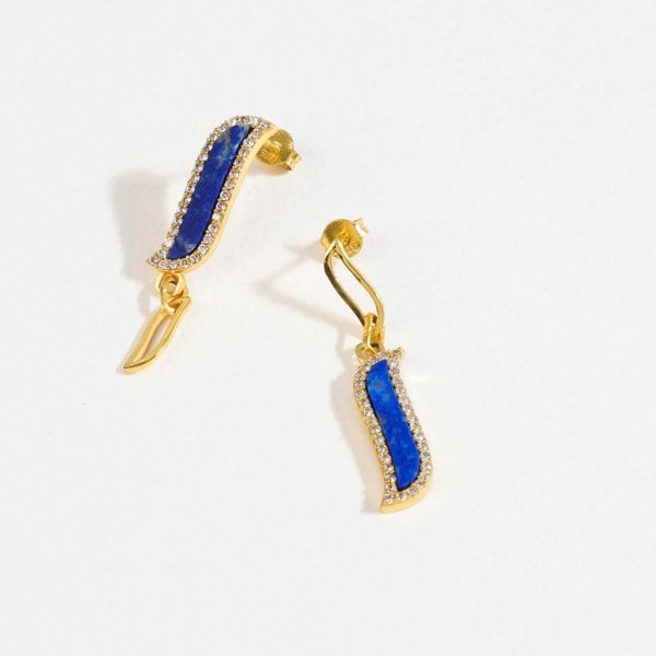 Wave Symphony Earrings Blue Lapis - Lila Rasa