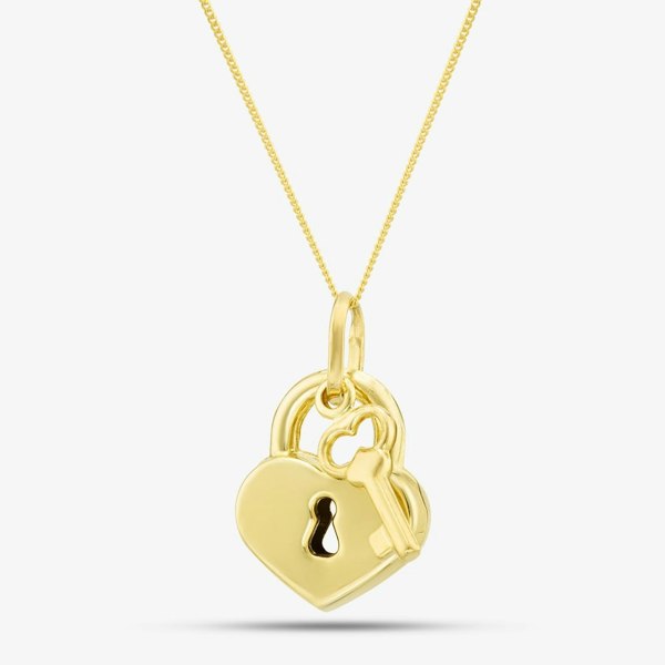 T. H. Baker 9ct Yellow Gold Padlock and Key Pendant 1.61.9929